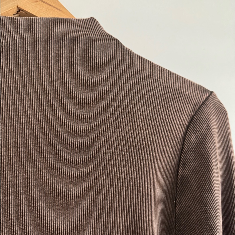Zara Space Dyed Ribbed Long Sleeve Mock Neck Dress - Picture 5 of 6